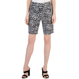 INC International Concepts Size 12 Zebra Printed High-Rise Bermuda Shorts NWT
